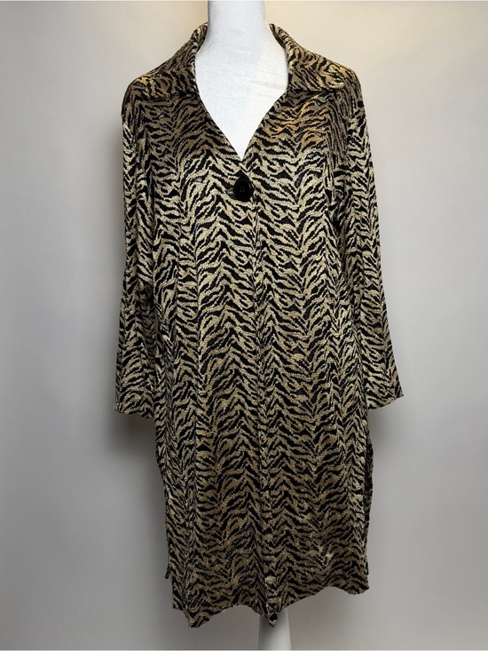 Chico's Jackets & Blazers - Chico's Metallic Black and Gold Animal Print Top